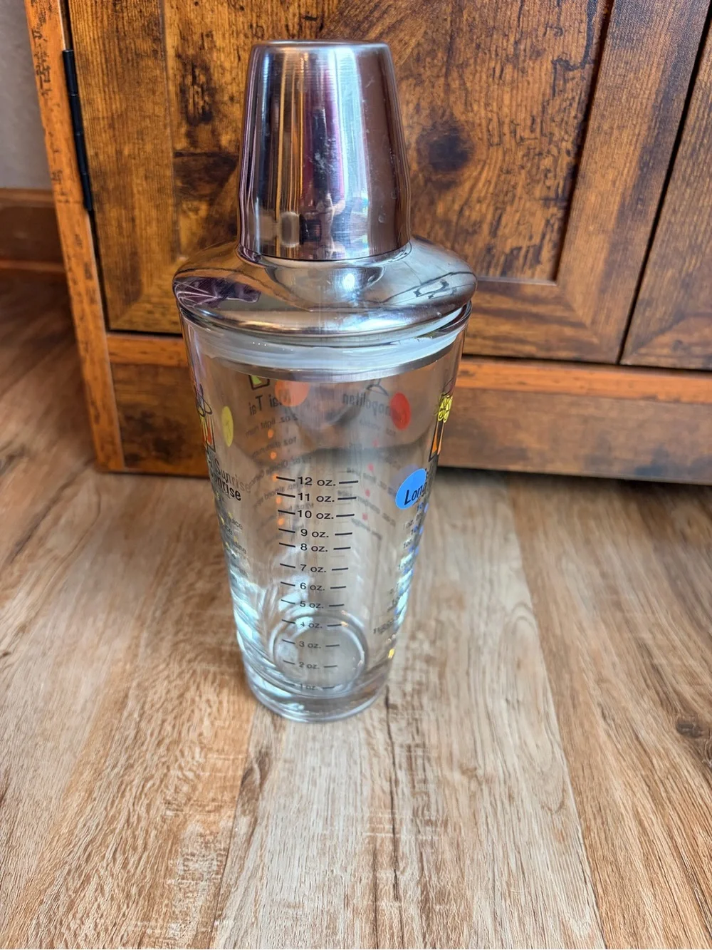 Stainless Steel-Topped Glass Cocktail Shaker - Clear/Metal